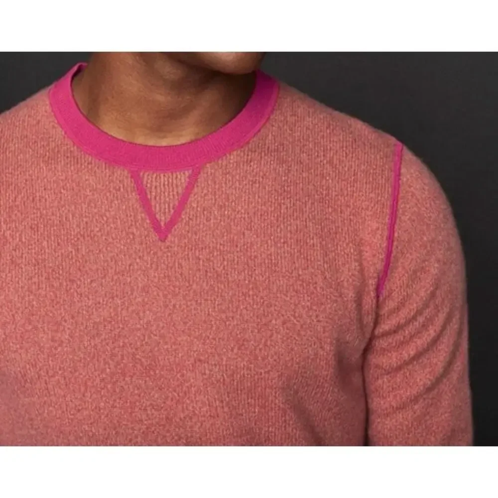 REISS Allandale Wool Blend Fluoro Jumper Sweater Size XL NEW $220 Pink Crew
